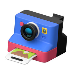 Polaroid Camera 01  3D icon on transparent