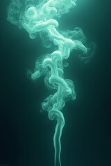 Fototapeta premium Abstract Teal Smoke Plume Ethereal And Fluid Style Representing Mystery Or Vapor Background