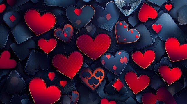 Vibrant Card Suits Pattern on Colorful Background with Spades Symbol  