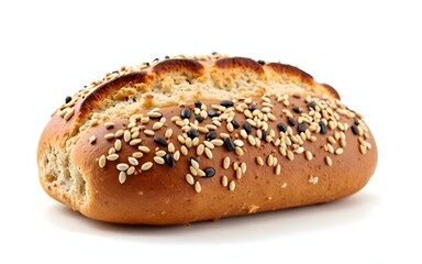Organic Multigrain Loaf with Seeds Isolated on White Surface. High quality
