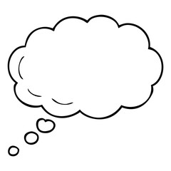 Thinking cloud and thought bubble minimalist line art
