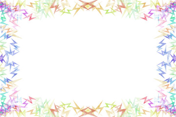 Vibrant Electric Zigzag Rainbow Frame for Party Flyers, Event Graphics, Creative Templates, and Youth Culture Design – Dynamic Abstract Border with Bold Colors