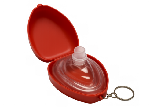 Pocket face mask with transparent background, preventing cross-contamination during cpr