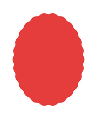 シンプルでスタイリッシュな赤い縦長の波形 - フレームやエンブレムの楕円形のパーツ素材