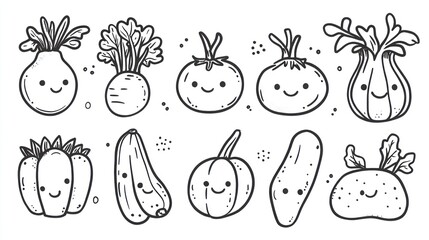 Cute vegetable illustrations