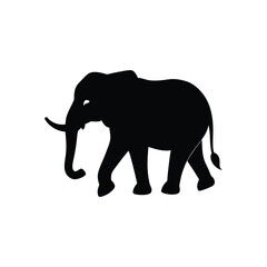 elephant silhouette isolated on white