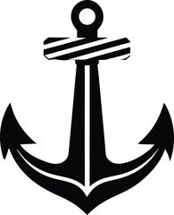 Bold Minimalist Navy Anchor Silhouette A Simple Clean Vector Graphic