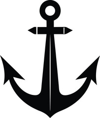 Bold Minimalist Navy Anchor Silhouette Simple Maritime Vector Graphic