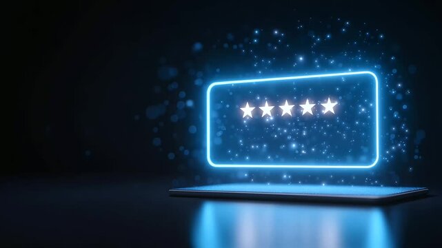 Interactive digital screen displaying user ratings and comments interface.