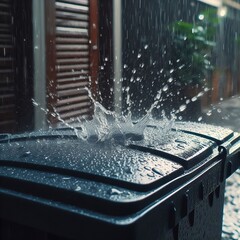 The sound outdoor garbage bin