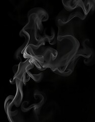 Swirling Smoke Pattern Isolated on Black