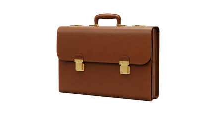 Isolated Leather Briefcase