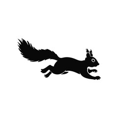 Running squirrel silhouette vector image graphic
