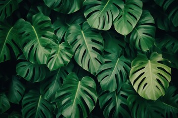 Lush monstera foliage background for wallpaper and design elements use cases