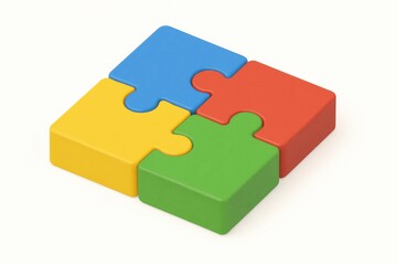 Creative digital art colorful minimalist puzzle arrangement