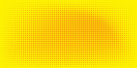 Fototapeta premium Dots halftone orange color pattern gradient texture with technology digital background. Dots pop art comics with summer background.