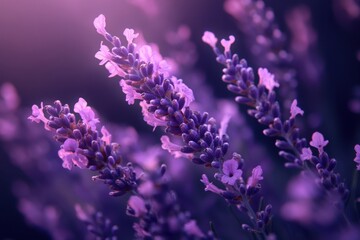 Close up of lavender flowers in bloom for aromatherapy and relaxation use