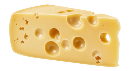 Isolated Swiss Cheese Slice