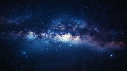 Fototapeta premium Dark Blue Night Sky with Milky Way Galaxy