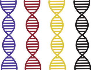 DNA Molecule Icon Collection Colorful Science Vector Art