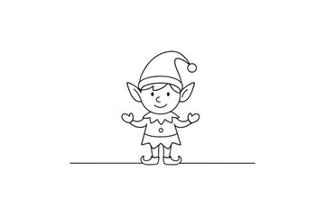 Elf Character continuous one line drawing minimalism design