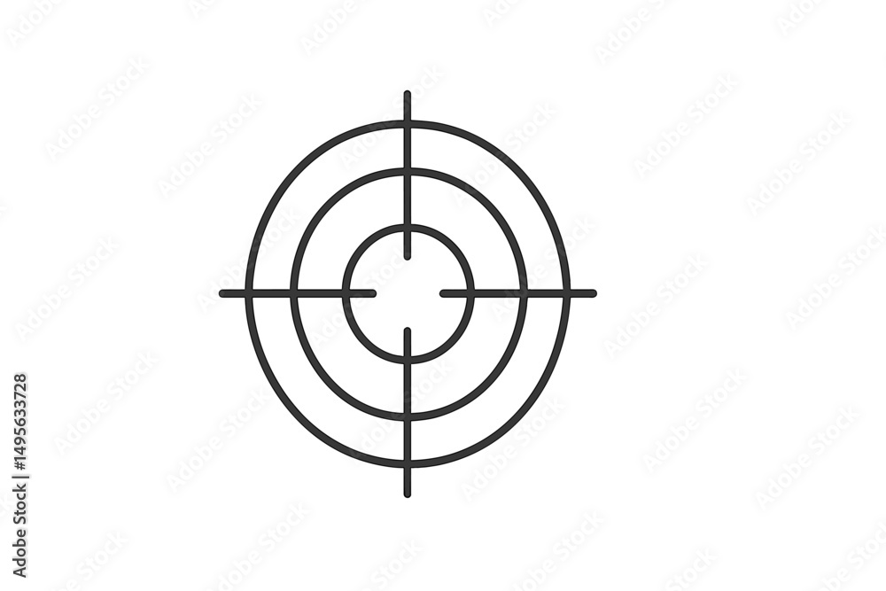 Poster Target symbol in a simple design displayed on a white background representing accuracy and focus in various contexts