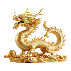 Obraz premium golden dragon on white