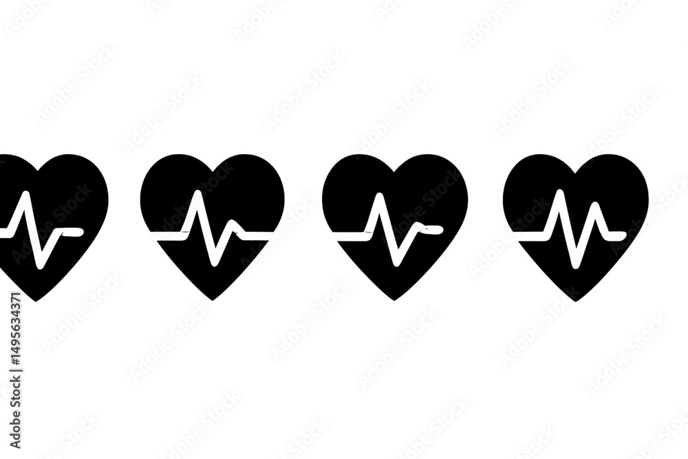 Aufkleber heartbeat graphic representing health and vitality through rhythm and connection