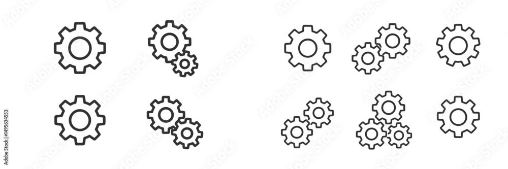 Poster gears in motion illustrating mechanics and engineering concepts in a clear and simple design