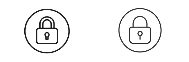 Simple lock icons representing security and protection in digital applications and websites