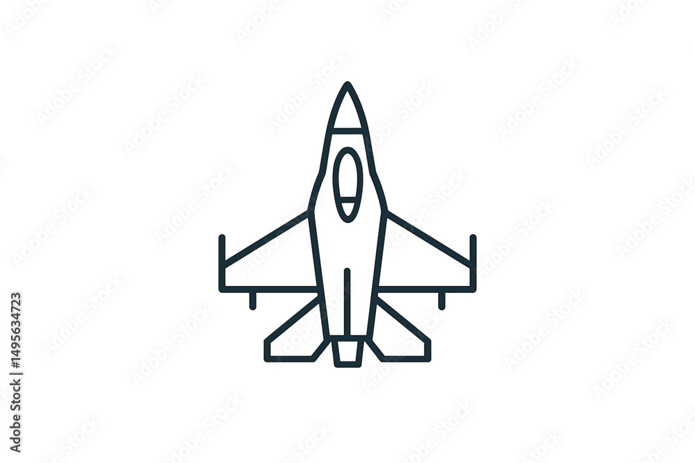 Aufkleber fighter jet design showcasing sleek lines and modern aesthetics in a minimalist style
