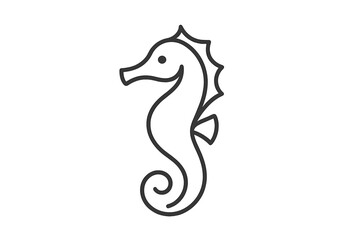 Obraz premium Elegant seahorse design in minimalist style showcasing ocean life and underwater beauty in a simple outline