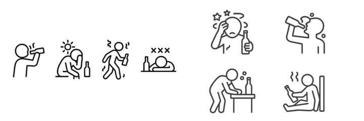 Visual representation of the consequences of excessive drinking and its impact on well-being