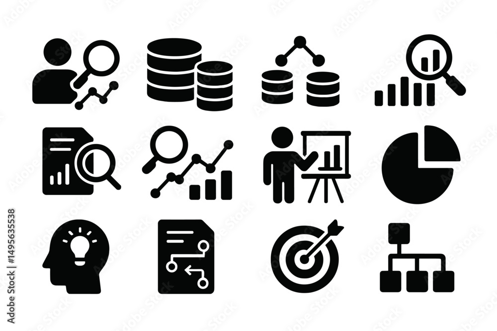 Fototapete Visual representation of data analysis concepts and tools including charts, graphs, and statistics for effective presentations