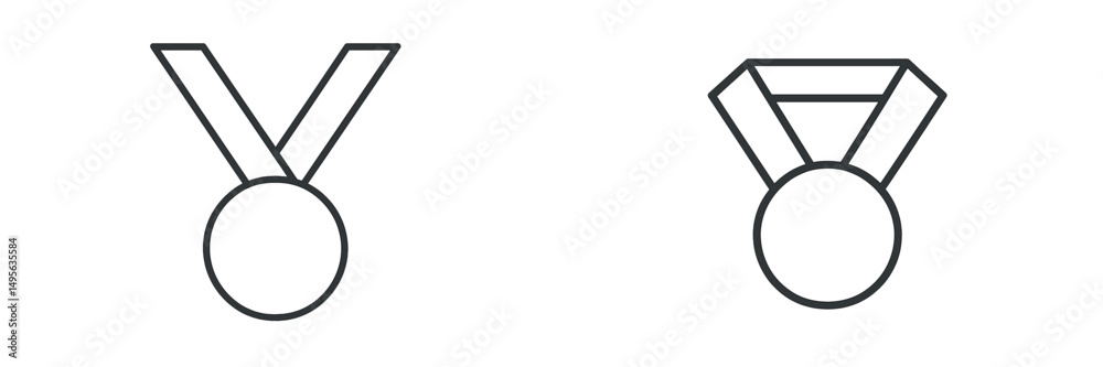 Aufkleber medals designed for achievement in competitions and events shown in simple geometric styles