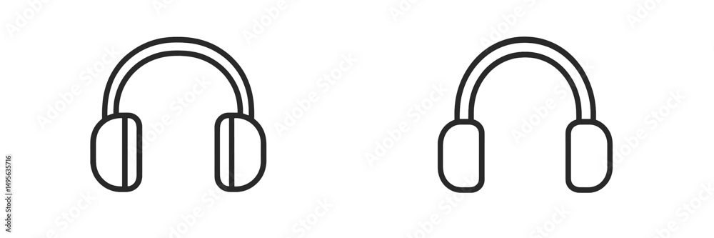 Aufkleber simple artistic representation of headphones showcasing different styles and designs in a minimalist