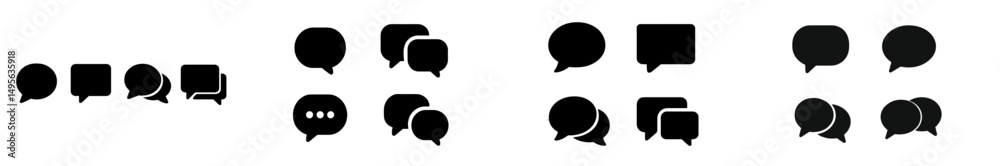Aufkleber variety of speech bubble icons representing communication and conversation in a digital design conte