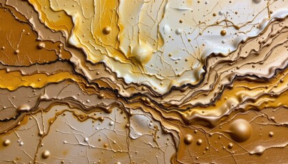 the rich layering of yellows and golds in this impasto painting create a mesmerizing depth and dimension, inviting the viewer to explore its intricate textures and hues.