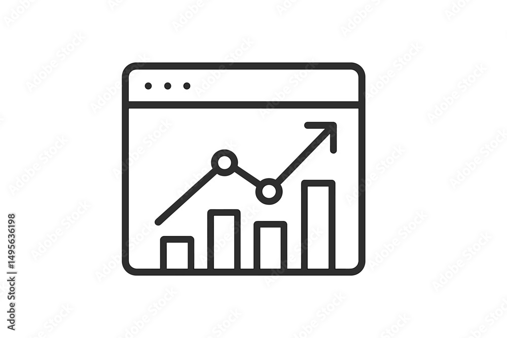 Leinwandbilder Data analytics dashboard illustrates upward trends in performance metrics over time with clear graphs and visual elements