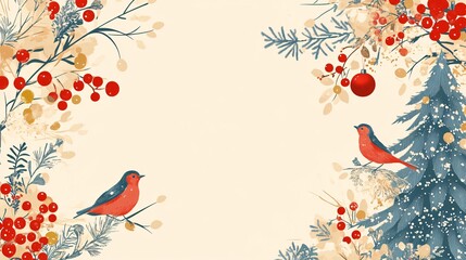 Fototapeta premium Festive Holiday Cards Featuring Christmas Tree