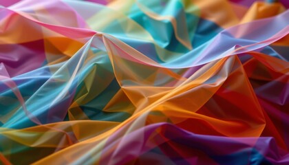 Obraz premium transparent layers of colors overlap and blend in a mesmerizing way, representing the concept of digital scarcity and the limited availability of virtual assets in a decentralized system.