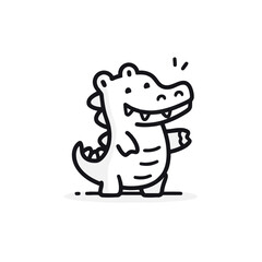 Happy Crocodile Cartoon Character Standing