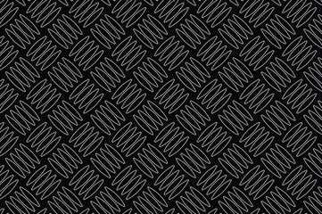 Black and white diamond plate texture pattern with repeating geometric shapes. Industrial metal surface design for flooring, vehicle steps, or machinery. Stark, minimalist, and non-slip.