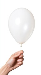 White Balloon Held by Hand
