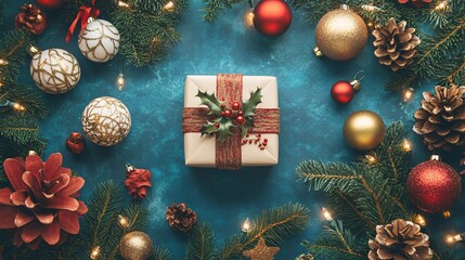 Elegant Merry Christmas and Happy Holidays Greeting Card Frame 