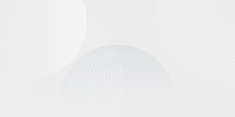 White geometric abstract background overlap layer on bright space with lines effect decoration. Modern graphic design element circles style concept for banner