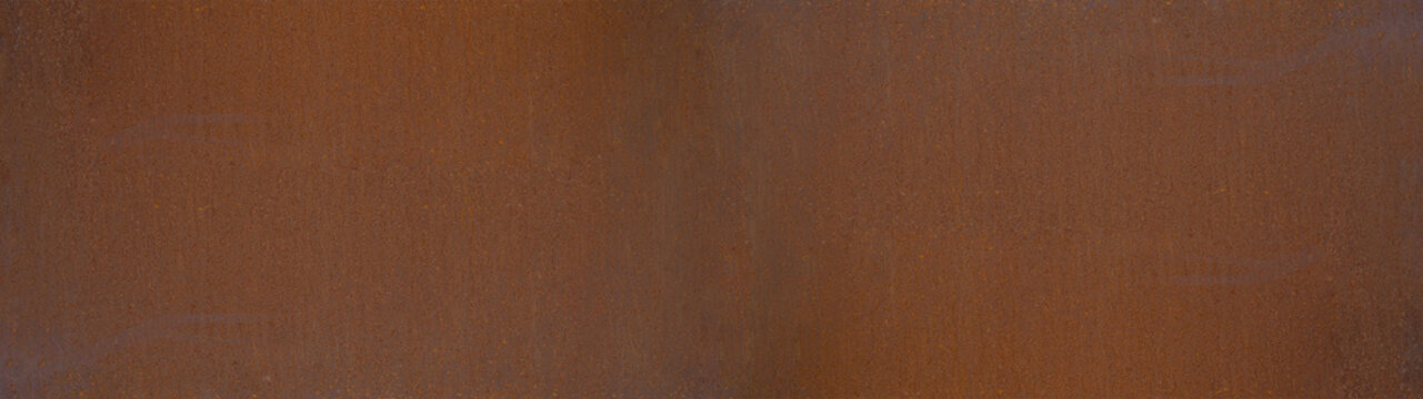 Grunge rusty orange brown metal corten steel stone background texture banner panorama long