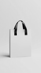 White Shopping Bag with Black Handles