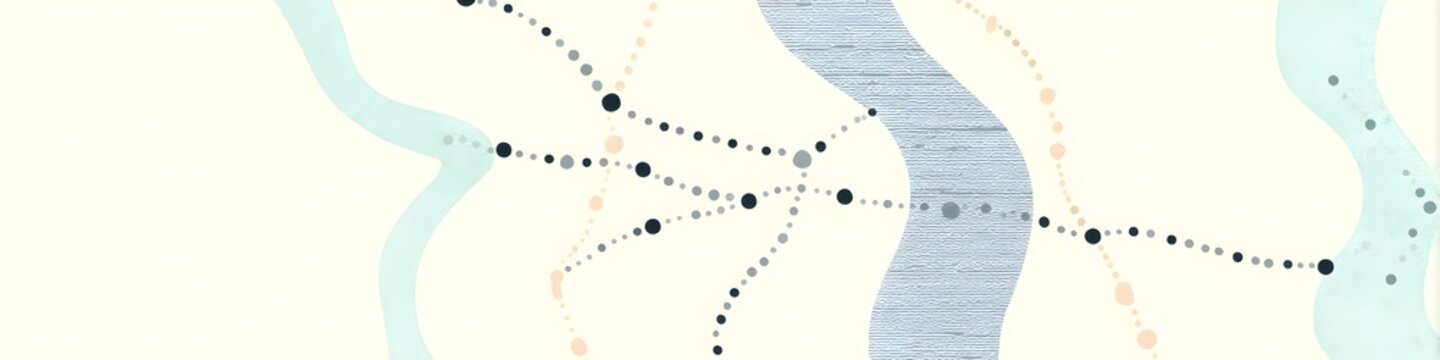 Network map of the City: A high-angle, artistic depiction of the city's railway network, rendered in a minimalist, diagrammatic style. The illustration clearly delineates the network's infrastructure.