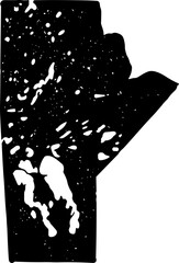 Map of Manitoba provinces in vintage style